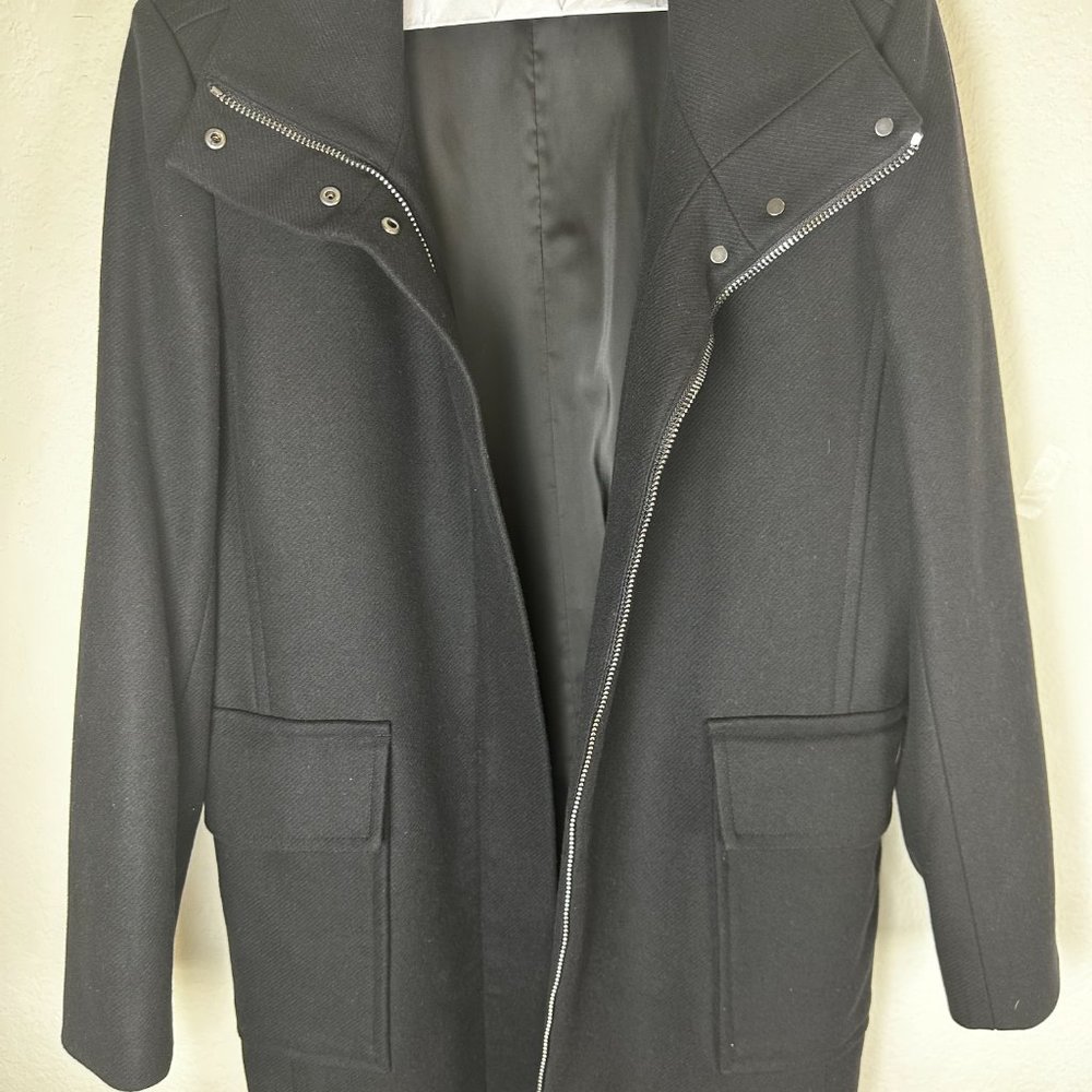 Theory Black Coat | size large | wool blend coat used twice - Picture 12 of 15